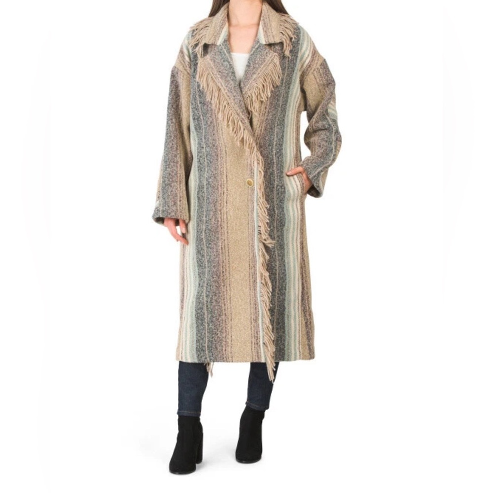 $298 FREE PEOPLE DESERT FRINGE COAT M/L